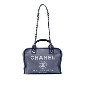 Pre-Loved Chanel Large Denim Deauville Bowling Bag